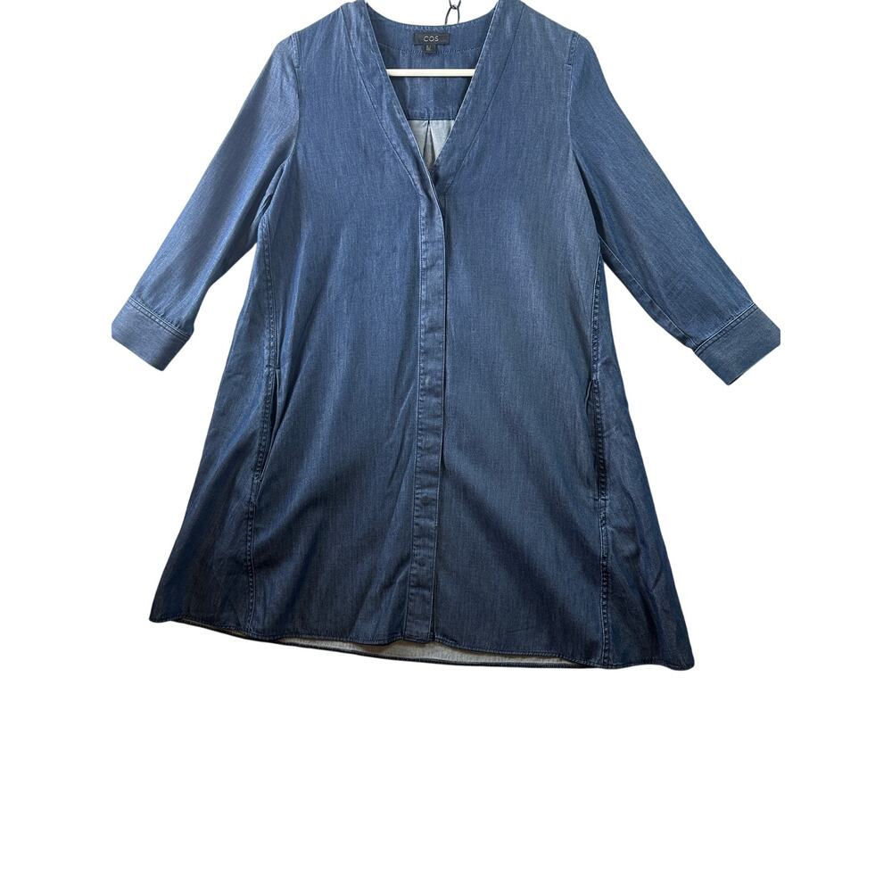 COS A-Line Denim Dress ¾ Sleeve – Size 2